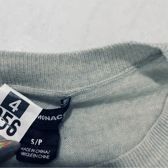 Club Monaco Grey Merino Wool Ruffle Sweater - Picture 3 of 7